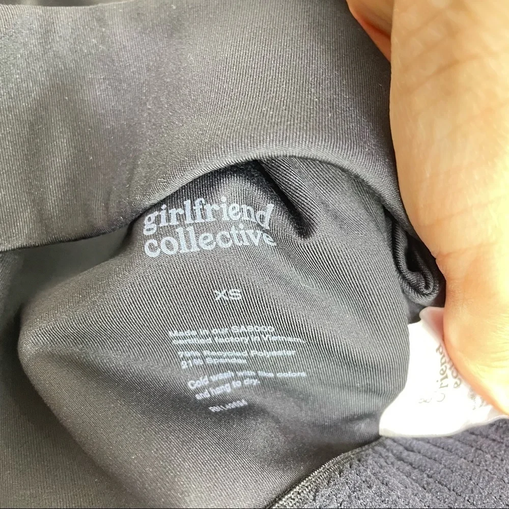 Girlfriend Collective Black Topanga Halter Bra, XS